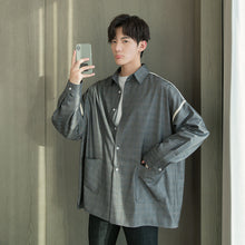 Load image into Gallery viewer, Sicilian men&#39;s spring art plaid jacket male Korean version of the trend of men&#39;s loose casual plaid lapel jacket
