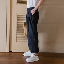 Load image into Gallery viewer, Sicilian men&#39;s casual suit pants male Korean version of the trend of boys black trousers loose straight suit pants
