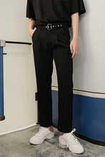 Load image into Gallery viewer, Sicilian men&#39;s autumn black casual pants men&#39;s Korean style trend men&#39;s nine-point loose wide-leg straight-leg pants
