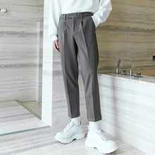 Load image into Gallery viewer, Sicilian men&#39;s autumn drape pants Korean version of the trend of casual nine-point pants black trousers men&#39;s straight woolen pants 4638166370973
