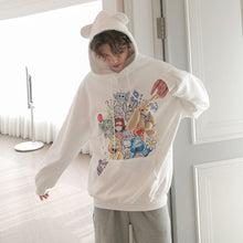 Load image into Gallery viewer, Sicilian men&#39;s three-dimensional rabbit doll men&#39;s autumn jacket cute cartoon print rabbit ears hooded sweater

