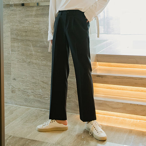 Sicilian men's autumn suit pants male Korean style trendy trousers casual loose straight nine-point suit pants