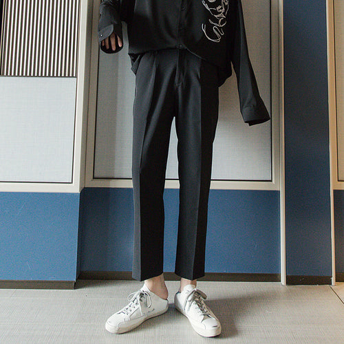 Sicilian men's loose straight-leg casual pants men's wild trend men's nine-point suit pants drape trousers