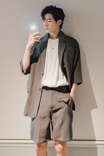 Load image into Gallery viewer, Sicilian men&#39;s summer thin short-sleeved suit jacket male Korean style trend loose men&#39;s three-quarter sleeve suit
