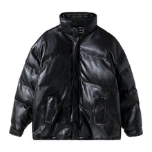 Load image into Gallery viewer, Sicilian men&#39;s winter new high-necked bread jacket with plaid on both sides, thick warm loose men&#39;s leather jacket

