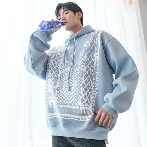 Sicilian Men's Korean Long Sleeve Print Trend Loose Fashion Handsome Hooded Sweater New Autumn 2020