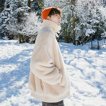 Load image into Gallery viewer, Sicilian Men&#39;s Men&#39;s Faux Rabbit Fur Both Sides Wear Loose Thick White Cotton Jacket Men&#39;s Fall Winter
