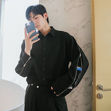 Load image into Gallery viewer, Sicilian men&#39;s spring clothes new men&#39;s Korean version of the trendy white shirt zipper embroidery loose casual handsome long sleeves
