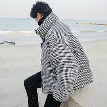 Load image into Gallery viewer, Sicilian Men&#39;s Houndstooth Stand Collar Cotton Jacket Men&#39;s Trendy Loose Bread Jacket Thicken Short Jacket 4528755661301 4528755661303 4528755661302

