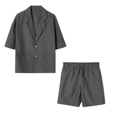 Load image into Gallery viewer, Sicilian men&#39;s summer thin short-sleeved suit jacket shorts two-piece men&#39;s Korean suit suit men
