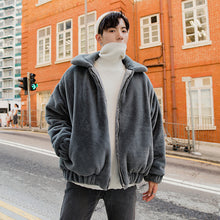 Load image into Gallery viewer, Sicilian men&#39;s temperament men&#39;s casual printing thickening plus velvet imitation rabbit fur jacket men&#39;s winter Korean trend
