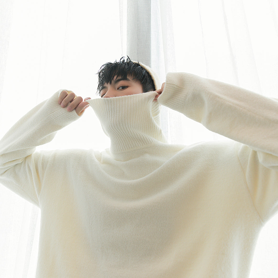 Sicilian men's bottoming sweater handsome spring and autumn men's loose lazy turtleneck sweater men
