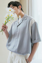 Load image into Gallery viewer, Sicilian men&#39;s color contrast stitching shirt men&#39;s short-sleeved summer thin loose men&#39;s casual jacket can be worn outside
