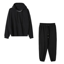 Load image into Gallery viewer, Sicilian Men&#39;s Spring Hooded Sweater Black Two-Piece Pants Men&#39;s Casual Korean Sports Suit Men
