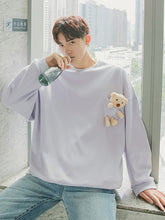 Load image into Gallery viewer, Sicilian men&#39;s spring Korean style niche design tops cute loose lazy style bear sweater men&#39;s trend

