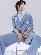 Load image into Gallery viewer, Sicilian men&#39;s casual suit men&#39;s summer thin loose half-sleeved Korean trend ins handsome suit suit
