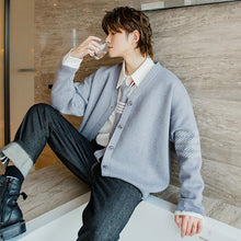 Load image into Gallery viewer, Sicilian men&#39;s wear send tie autumn men&#39;s cardigan jacket male Korean version of the trend loose college style sweater

