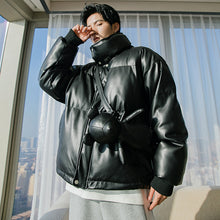 Load image into Gallery viewer, Sicilian men&#39;s winter new style stand-up collar cotton-padded jacket warm bread clothing with bear doll loose men&#39;s jacket
