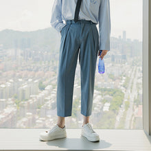 Load image into Gallery viewer, Sicilian men&#39;s casual pants men&#39;s Korean version of the trend of loose straight wide-leg trousers men&#39;s nine-point suit pants
