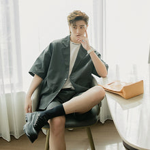 Load image into Gallery viewer, Sicilian men&#39;s summer thin short-sleeved suit jacket shorts two-piece men&#39;s Korean suit suit men
