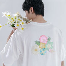 Load image into Gallery viewer, Sicilian men&#39;s 2021 new flower embroidery short-sleeved T-shirt men&#39;s summer casual all-match trend t-shirt top
