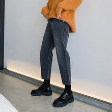 Load image into Gallery viewer, Sicilian men&#39;s loose straight-leg casual young men Korean style trendy men&#39;s nine-point dark gray jeans
