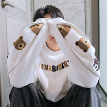 Load image into Gallery viewer, Sicilian Men&#39;s Spring Bear Flocking Long Sleeve Round Neck Sweater Boys Loose Trend All-match Design Top
