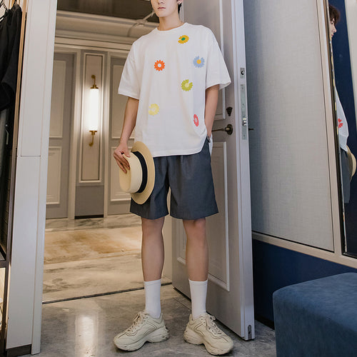 【Limited Time Special】Tide brand five-point pants male Korean version of the trend loose straight all-match men's casual shorts