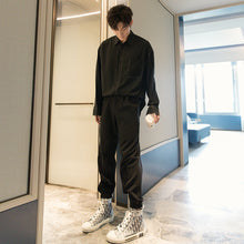 Load image into Gallery viewer, Sicilian men&#39;s spring Korean black long-sleeved shirt men&#39;s Korean version of the trend of men&#39;s loose casual shirt jacket
