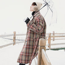 Load image into Gallery viewer, Sicilian men&#39;s plaid jacket men&#39;s autumn and winter Korean version of the trend in the long section of the knee thick woolen coat
