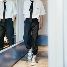 Load image into Gallery viewer, Sicilian men&#39;s men&#39;s black casual pants men&#39;s Korean version of the trend of nine loose straight leg pants
