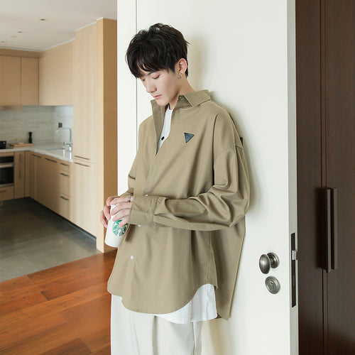 Sicilian men's autumn art cotton and linen shirt men's Korean version of the trend handsome loose men's long-sleeved shirt jacket