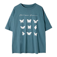 Load image into Gallery viewer, Sicilian men&#39;s summer short-sleeved men&#39;s tide brand trend men&#39;s five-point sleeve loose half-sleeved butterfly printed t-shirt
