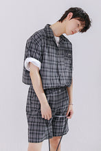 Load image into Gallery viewer, Sicilian men&#39;s 2021 new plaid shirt men&#39;s summer short-sleeved loose straight shorts casual men&#39;s suit
