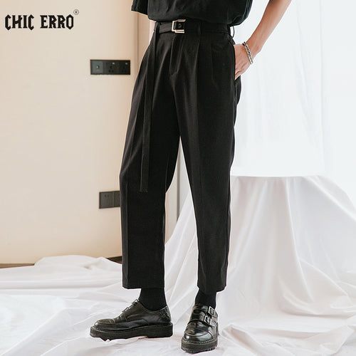 Sicilian men's casual trousers men's summer thin section straight loose drape men's Korean version of the trend of nine-point pants