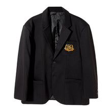 Load image into Gallery viewer, Sicilian men&#39;s autumn college style small suit jacket male Korean version of the trend black embroidery men&#39;s casual suit

