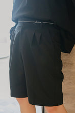 Load image into Gallery viewer, Sicilian men&#39;s casual suit five-point pants male Korean version of the trend of men&#39;s loose straight black suit shorts
