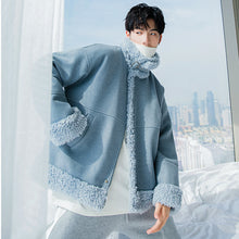 Load image into Gallery viewer, Sicilian men&#39;s lamb velvet thick woolen coat Korean style trendy warm men&#39;s stand-up collar jacket 4498793897820 4498793897819
