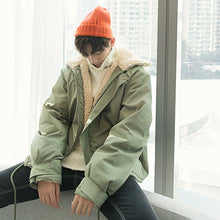 Load image into Gallery viewer, Sicilian men&#39;s thick lamb wool stand-up collar cotton-padded jacket Korean version of the trend of men&#39;s loose jacket men&#39;s tide autumn and winter
