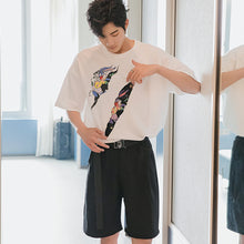 Load image into Gallery viewer, 【Limited Time Special】Summer short-sleeved men&#39;s tide brand trend loose men&#39;s half-sleeved hole printed white t-shirt
