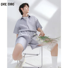 Load image into Gallery viewer, Sicilian Men&#39;s 2021 New Folded Loose Short Sleeve Shirt Men&#39;s Loose Straight Shorts Men&#39;s Casual Suit
