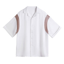 Load image into Gallery viewer, Sicilian men&#39;s color contrast short-sleeved shirt men&#39;s summer thin loose loose casual men&#39;s outer wear non-iron striped shirt
