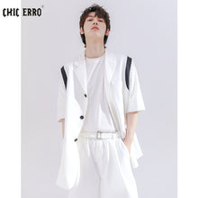 Load image into Gallery viewer, Sicilian men&#39;s wear 2021 new striped contrast small suit jacket men&#39;s thin summer boys casual suits
