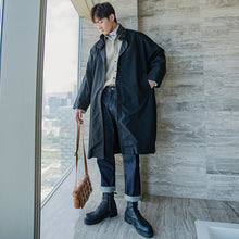 Load image into Gallery viewer, Sicilian men&#39;s jacket men&#39;s Korean style trend all-match men&#39;s denim stitching over the knee mid-length windbreaker
