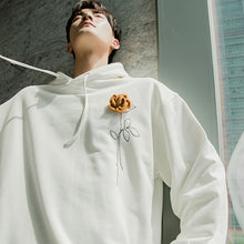 Load image into Gallery viewer, Sicilian men&#39;s autumn casual design sense men&#39;s shirt loose white embroidery hooded sweater men&#39;s trend

