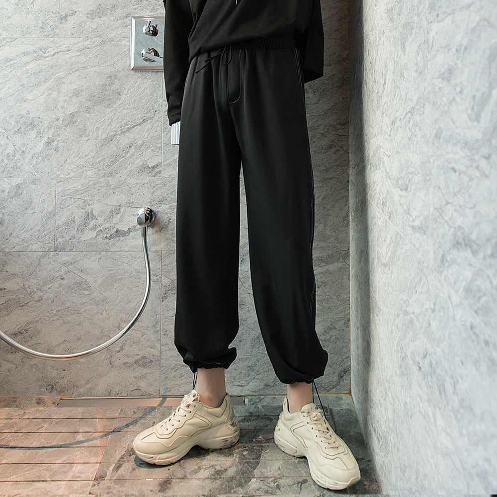 Sicilian Men's Spring Loose Straight Casual Pants Men's Korean Style Trend Men's Nine Drawstring Drawstring Pants