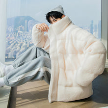 Load image into Gallery viewer, Sicilian men&#39;s lamb velvet jacket Korean version of the trend of loose young people warm thick padded coat men
