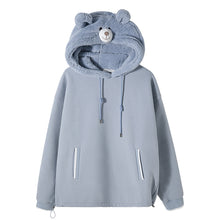 Load image into Gallery viewer, Sicilian men&#39;s winter new bear head hooded sweater trend wild loose casual lamb wool stitching top

