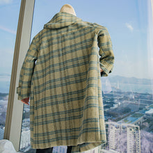 Load image into Gallery viewer, Sicilian men&#39;s mid-length over-the-knee horn button coat British style hooded woolen coat
