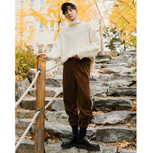 Load image into Gallery viewer, Sicilian men&#39;s woolen casual pants male Korean style trend loose spring and autumn handsome nine-point beam pants
